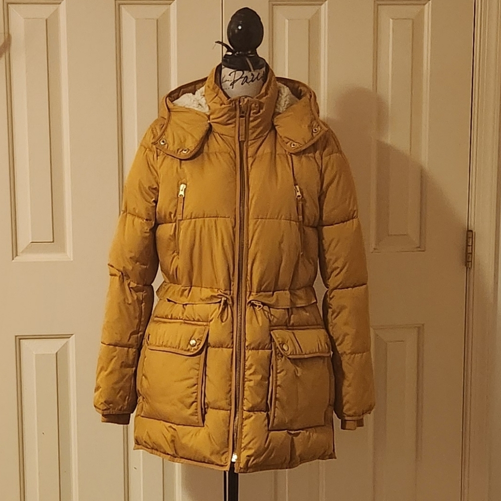 J. Crew Golden Puffer Coat
